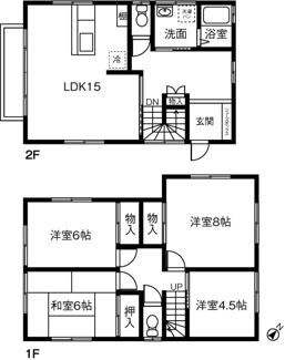 【間取り】 | 取手市駒場借家