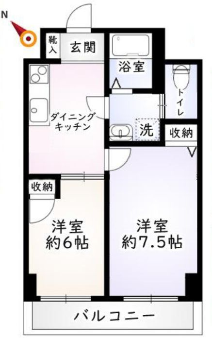 サンシャインハイツの間取り|南西向きにつきまして日当たり・通風良好。新規リノベーション施工が完了いたしましたのでいつでも内覧が可能です。
