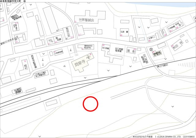 2026/8/31NEW　土地　飛騨市宮川町林　10万の地図