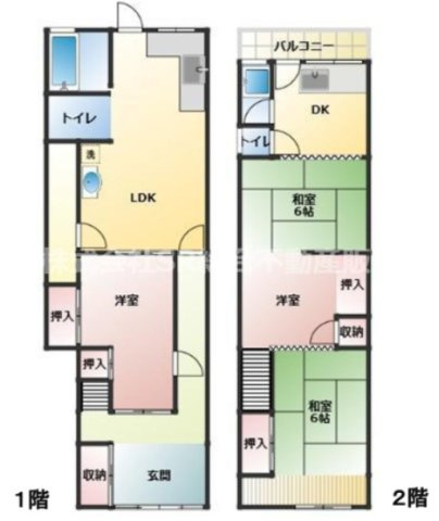足代3丁目中古テラスハウスの間取り|2世帯住宅としても適しています！ファミリー様にオススメです！