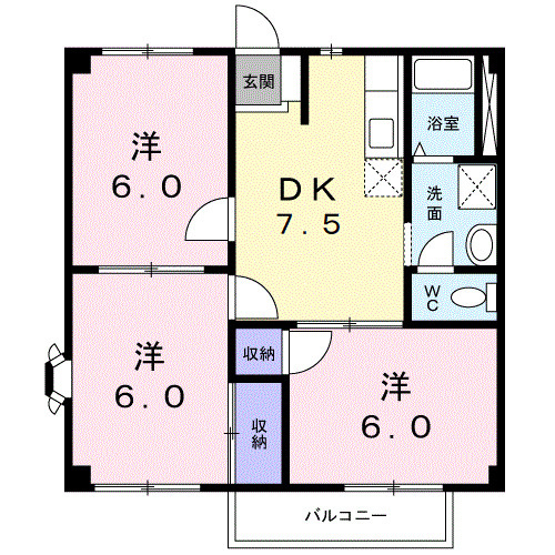 カームＳＴⅠの間取り