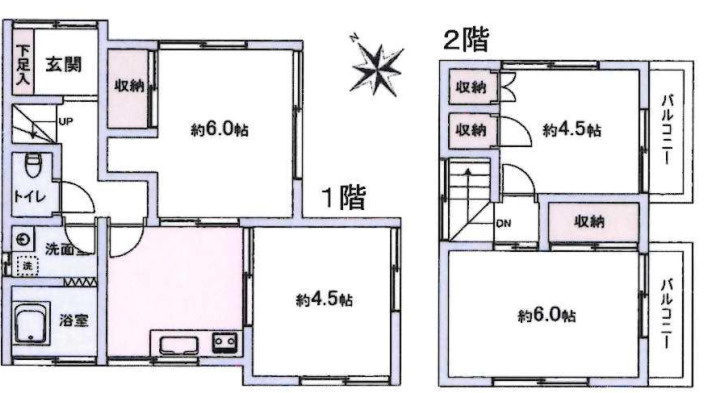 川越市砂新田　中古戸建の間取り