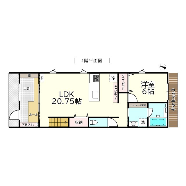 江陽建売の間取り|E棟：１階
