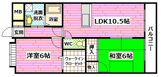 ハピネス岩田の間取り