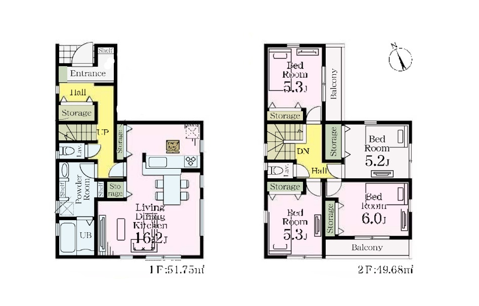 越谷市宮本町２期１号棟リーブルガーデン新築戸建の間取り|日当たりや風通しを考慮して設計された快適な4LDK。一年を通して爽やかで温かい住空間が広がります。