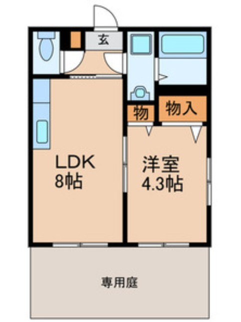 市川市南大野１丁目のアパートの間取り