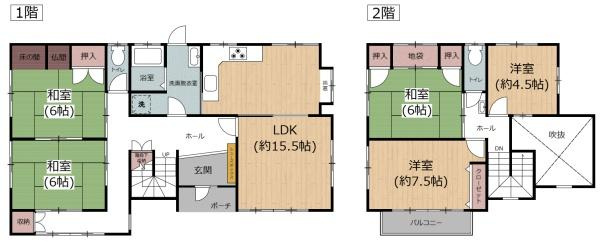 ふじが丘山手二丁目　戸建ての間取り|※図面と現況が異なる場合は現況を優先させていただきます。