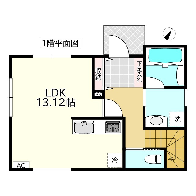 東四番町建売の間取り|A棟：１F