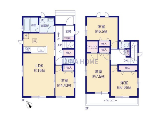 守谷市薬師台2丁目　新築戸建　A号棟の間取り