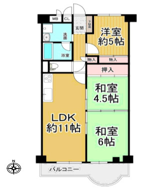 立花グリーンハイツ　６号棟の外観