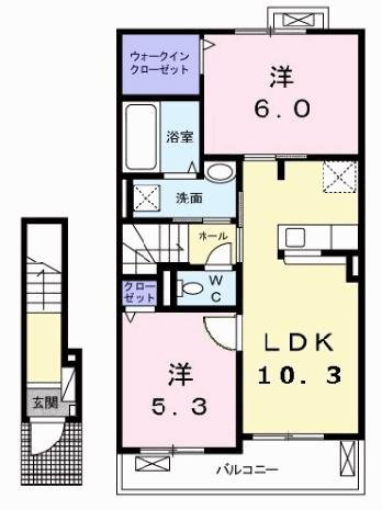 ミリュー　ヴィラージュ　ドゥの間取り