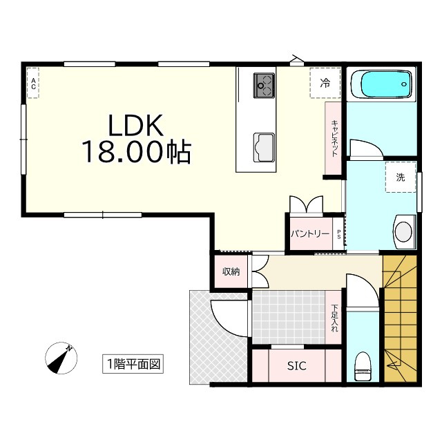 東四番町建売の間取り|Ｃ棟：１階
