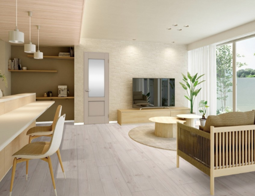 上徒士町建売の完成予想図|１F：画像は建具・床材カラーのイメージ写真です。家具・備品等は付属いたしません。図面と現況が異なる場合は、現況を優先いたします。