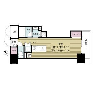 レジディア神戸磯上の間取り