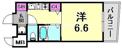 エステムコート神戸ハーバーランド前Ⅱの間取り