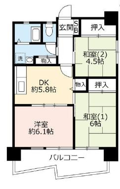 UR武庫川 3号棟の間取り