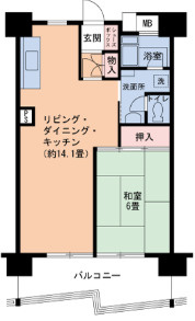 UR武庫川 3号棟の間取り