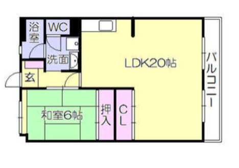 翠水ビルの間取り|１LDKの間取りです