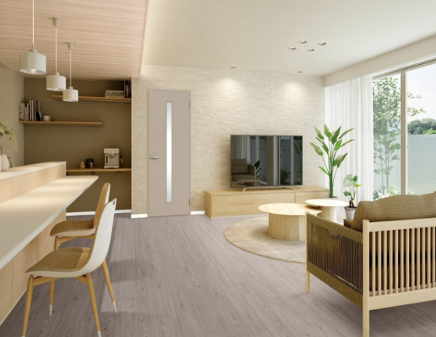 上徒士町建売の完成予想図|１F：画像は建具・床材カラーのイメージ写真です。家具・備品等は付属いたしません。図面と現況が異なる場合は、現況を優先いたします。
