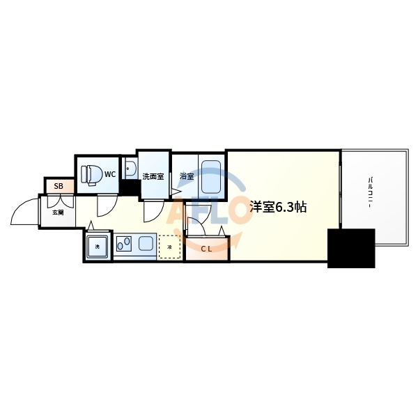 レオンコンフォート本町の間取り|レオンコンフォート本町　開放感ある間取り
