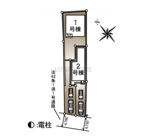 守谷市本町第12　新築戸建　2号棟の区画図