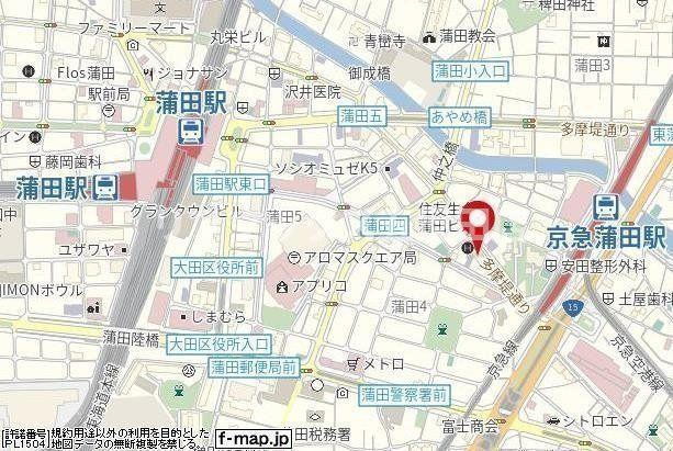 【地図】東京 蒲田 Square Tower