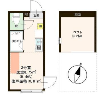 北区中十条３丁目のアパートの間取り