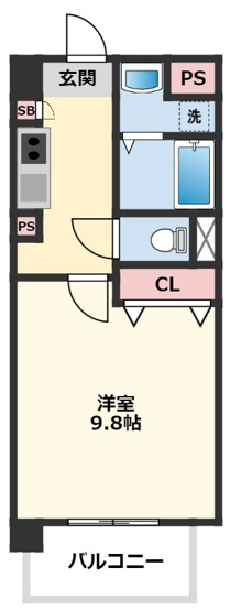 【間取り】 | プレジール | 広々とした居室です