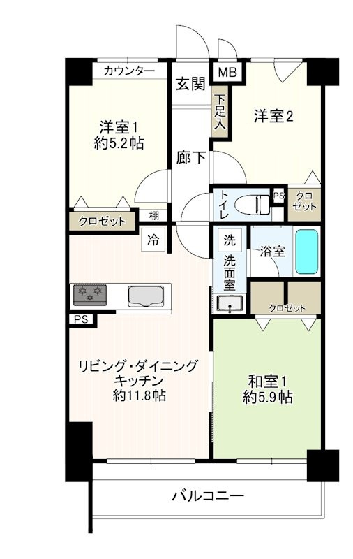 サントーア哲学堂公園 の間取り|間取りです。