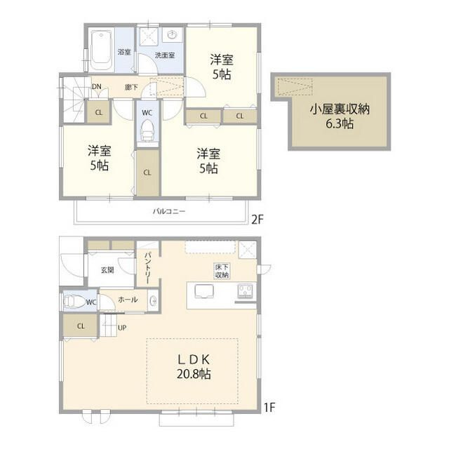 小平市上水南町２丁目貸家（０１１９８３）の間取り