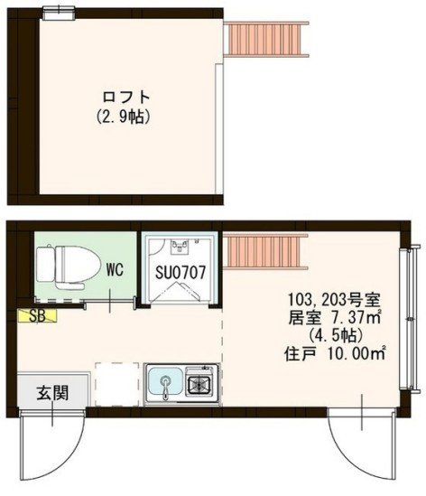 豊島区南大塚２丁目のアパートの間取り