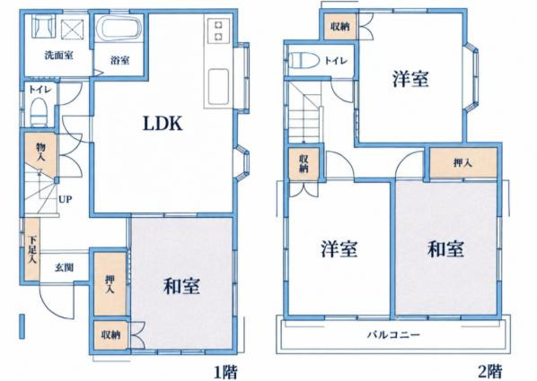 桶川市西2丁目　中古戸建ての間取り