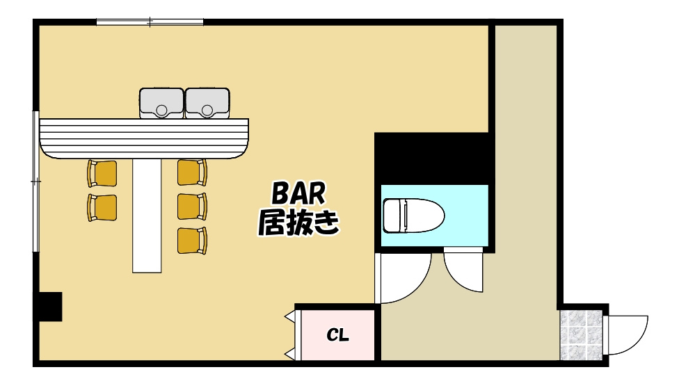 大阪市中央区東心斎橋１丁目の店舗一部の間取り