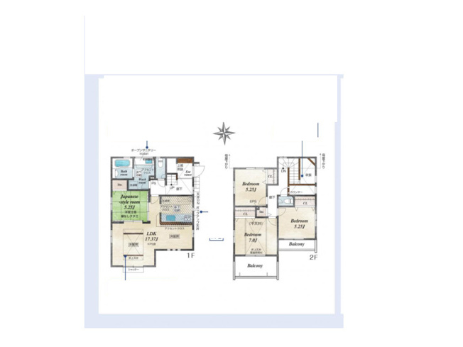 【間取り】 | 成瀬台新築戸建 | 4つの居室とゆとりあるLDKを備えた4LDKの新築戸建。子育て世帯にうれしい、個室と団らんの場がそろう間取りです。重厚感のある外観と洗練された内装で、品格ある暮らしを叶えます。ぜひ現地でご覧ください。