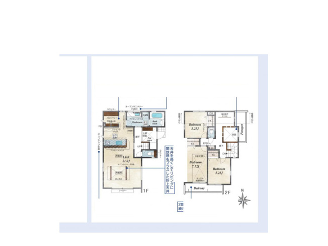 【間取り】 | 成瀬台新築戸建 | 3つの居室とゆとりあるLDKを備えた3LDKの新築戸建。家族が集まるリビングと個室のバランスがよい間取りです。木のぬくもりを感じるリビングで、家族の絆を深める温かな暮らしを。ぜひ現地でご覧ください。