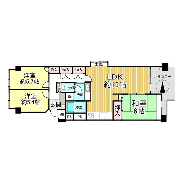 サンレジデンス錦綾東堀川の間取り