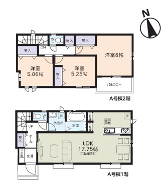 野田市上花輪新町31番　新築戸建　A号棟の間取り