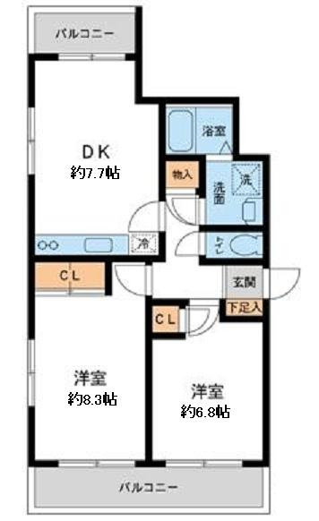 鉄飛坂マンションの間取り|間取りです。