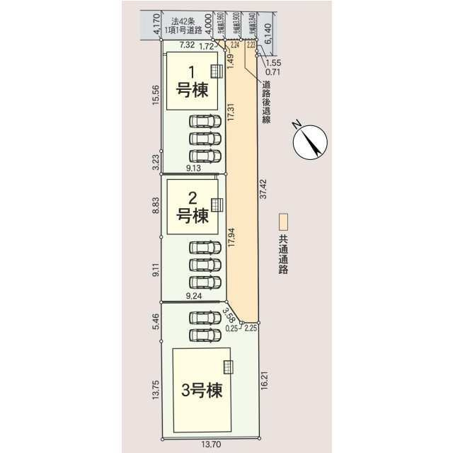 クレイドルガーデン宇部市琴芝町 第1　3号棟の区画図