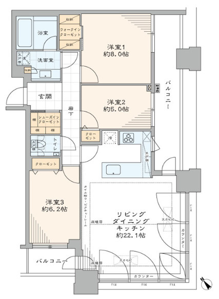 ル・サンク大崎シティタワーの間取り