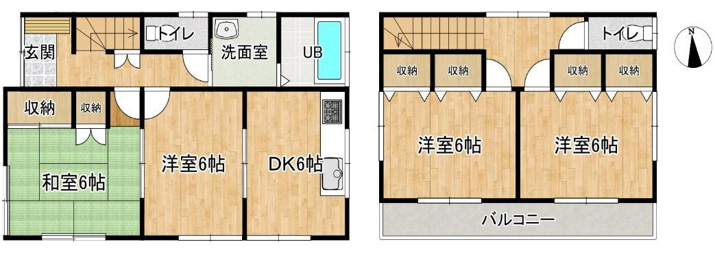 上尾市平塚　2丁目　中古戸建ての間取り