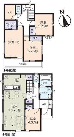 野田市上花輪新町31番　新築戸建　B号棟の間取り