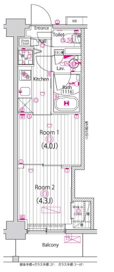 練馬区豊玉北３丁目の賃貸マンションの間取り