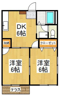 【間取り】 | タウニーFⅡ　A