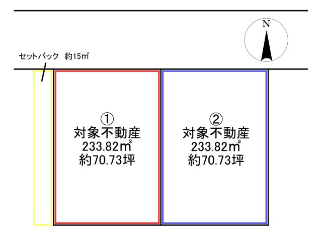 -三丁目不動産-　行田市向町　1号地の土地図