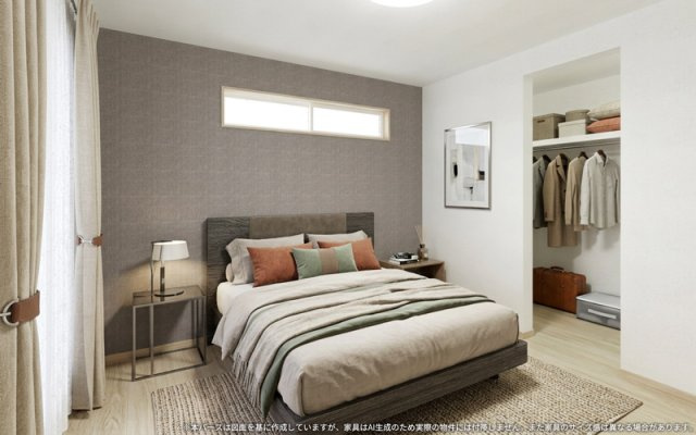 ワイウッドコート久喜市吉羽第8期の完成予想図|【主寝室　イメージパース】
※画像は設計図面を基に作成したイメージです。