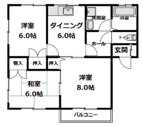 【間取り】 | サウスサC棟