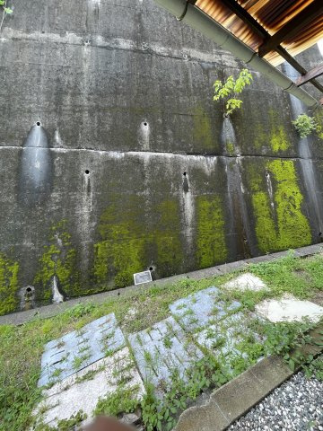 昭和レトロな和の趣、自分好みに育てるリノベ素材～神奈川県横浜市金沢区六浦3丁目～の外観|裏手は頑丈な擁壁。背後に建物がなく開放感のある配棟です。