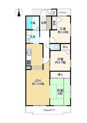 ネオハイツ東二見　2階の間取り