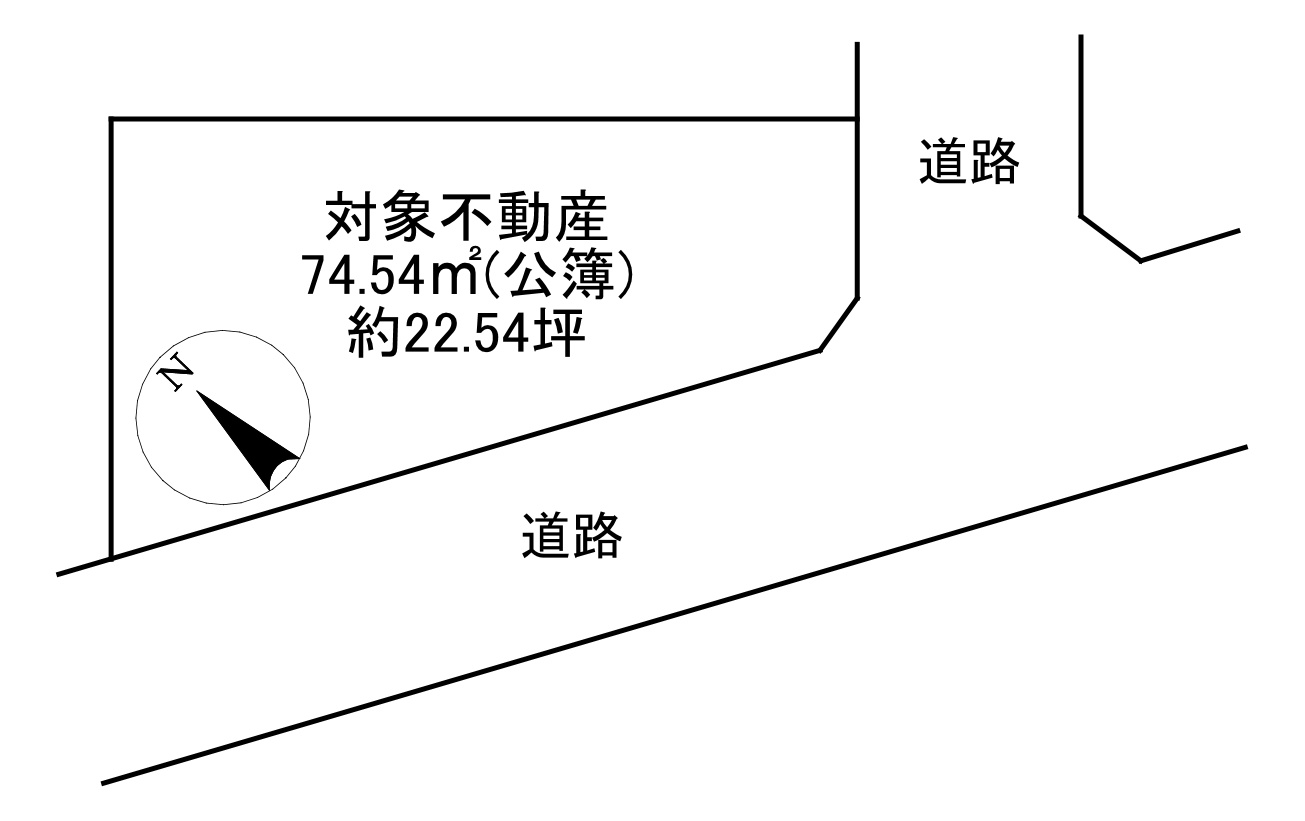 -三丁目不動産-　比企郡嵐山町むさし台2丁目　角地の土地図